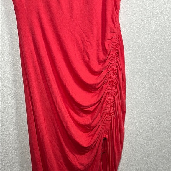 Free People NWT Lakeside Midi Dress Bella Rose Pink  Side Slit Open Back Large - Picture 3 of 10